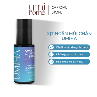 Xịt khử mùi hôi chân và xịt khử mùi giày UMIHA 45ml giúp ngăn tiết mồ hôi và vi khuẩn gây mùi chân