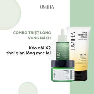 Combo Triệt lông nách UMIHA - Thay cho Máy triệt lông khi triệt lông nách với Mỡ trăn và Kem tẩy lông, Sáp wax lông