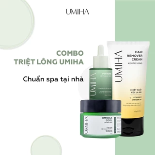 Combo triệt lông UMIHA - Thay cho Máy triệt lông khi kết hợp Mỡ trăn triệt lông với Kem tẩy lông, Sáp Wax lông