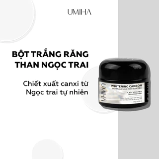Trắng răng than Ngọc Trai UMIHA (30g) - Bột trắng răng thành phần Than hoạt tính, Canxi, Bột than tre