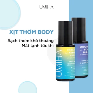 Xịt thơm body Umiha (45ml) - Combo xịt khử mùi cơ thể bao gồm xịt khử mùi hôi chân và xịt khử mùi hôi nách