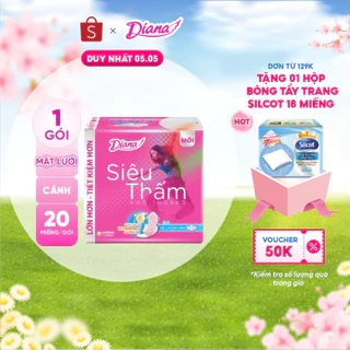Băng vệ sinh Diana siêu thấm siêu mỏng cánh 20 miếng/gói