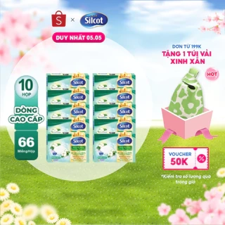 Bộ 10 hộp Bông trang điểm (bông tẩy trang) Silcot 82 miếng/hộp