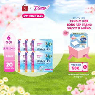 Bộ 6 băng vệ sinh Diana Sensi Cool Fresh siêu mỏng cánh gói 20 miếng