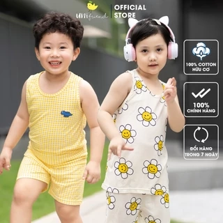 Đồ bộ ba lỗ sát nách Cool Feel mịn siêu mỏng mát mặc nhà mùa hè cho bé trai và bé gái Unifriend Hàn Quốc U2023-37