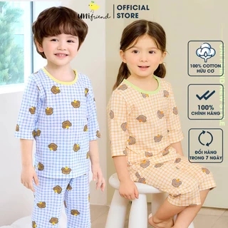 Đồ bộ lửng quần áo thun cotton mặc nhà mùa hè cho bé gái Unifriend Hàn Quốc 2023-2