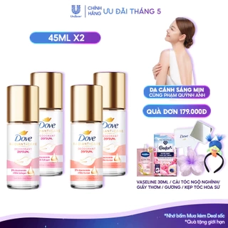 Combo 2 Lăn Ngăn Mùi Dove Tinh Chất Serum Sáng Mịn 45ml/Tuýp