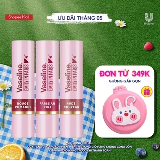[New] Son màu dưỡng môi Vaseline Emily In Paris 3g (Parisian Pink / Rouge Romance/ Nude Nouveau)