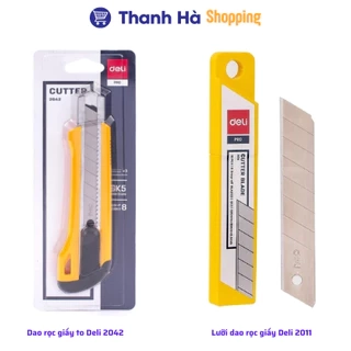 Dao rọc giấy to Deli 2042 và Lưỡi dao rọc giấy to Deli 2011.png