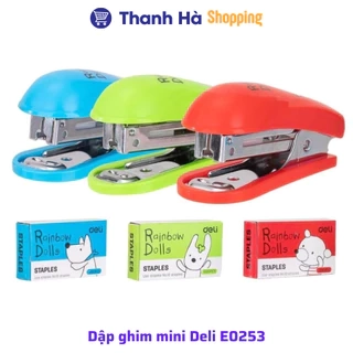 Dập ghim mini Deli E0253 - Dập ghim mini No.10 - kèm 1000 chiếc ghim 12 trang