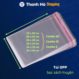 Túi OPP bọc sách truyện phù hợp với mọi loại sách và truyện tranh - Túi bóng kính dán miệng