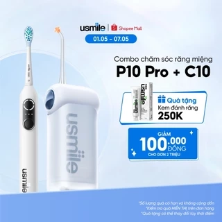 Bàn chải điện sóng âm thông minh usmile Y10 + Tăm nước usmile C10