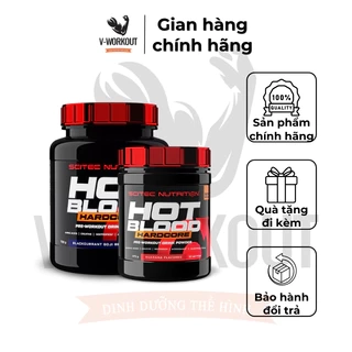 Pre-Workout | HOT BLOOD HARDCORE SCITEC| Hỗ trợ tập luyện, tăng sức mạnh, sức bền, sự tập trung, tập không kiệt sức.
