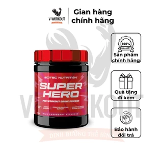 Pre-Workout | Super Hero SCITEC Hộp 285g | Hỗ trợ tập luyện Tăng sức mạnh, sức bền Duy trì tập trung