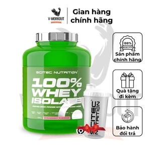Whey Protein - WHEY ISOLATE 2000g - 80serving- Thực phẩm phát triển cơ tinh kiết không nóng trong - SCITEC NUTRITION
