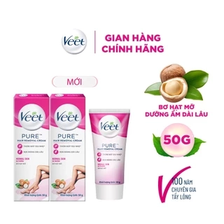 Combo 2 Kem tẩy lông Veet Pure cho da thường 50g, công thức cải tiến
