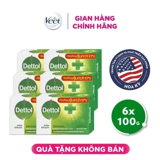 Combo 6 xà bông cục Dettol diệt khuẩn 100g x 6