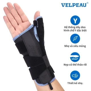 Đai đeo bảo vệ cổ tay và bàn tay VELPEAU với nẹp Spica hỗ trợ điều trị hội chứng De Quervain, hội chứng cổ tay, viêm khớp, viêm cơ, vết thương và giảm đau chấn thương thể thao.