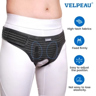 Đai đeo phục hồi VELPEAU cải thiện tình trạng thoát vị hỗ trợ thể thao có 2 miếng đệm nén tháo rời được chuyên dụng