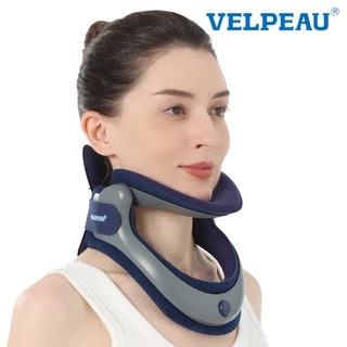 Đai kéo dãn cổ VELPEAU, Nẹp cổ điều chỉnh bằng cách bơm hơi sử dụng cho nam và nữ, Dụng cụ kéo dãn cổ giúp giảm đau và giảm áp lực cột sống, dụng cụ chỉnh sửa tư thế cổ