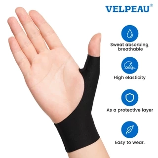 Nẹp hỗ trợ cổ tay cái đàn hồi Velpeau (Gói 2 chiếc), Tay nén chống thấm nước để giảm đau viêm khớp, viêm gân, bong gân, thể thao, lót nẹp, vừa vặn với tay trái & phải