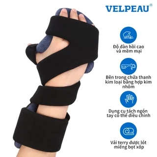 Nẹp tay VELPEAU nghỉ ngơi đột quỵ Cố định ban đêm Nẹp cổ tay với hỗ trợ ngón tay Ổn định ngón tay cái Bọc cơ tay Phục hồi chức năng Viêm khớp Viêm gân Đau ống cổ tay