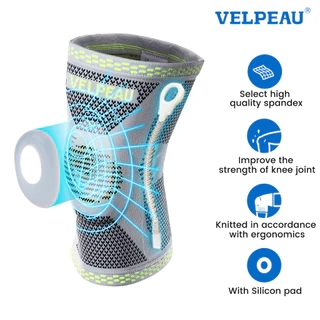 VELPEAU Nẹp Đầu Gối Cho Viêm Khớp Đệm Đầu Gối Lò Xo Silicone Nén Dành Cho Bóng Rổ Quần Vợt Chạy Tay Hỗ Trợ Thể Thao 1 Cái