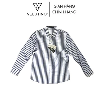 Áo sơ mi nam Velutino dài tay cổ bẻ có túi kẻ xanh công sở cao cấp sang trọng