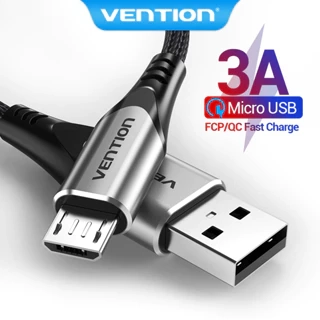 Cáp Micro USB Sạc nhanh Vention 3A Dây ruyền dữ liệu bện nylon dành cho Android