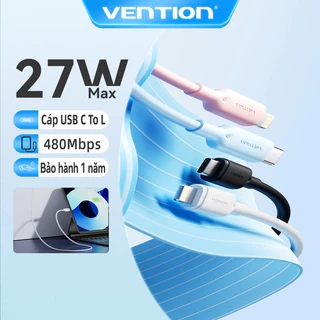 Cáp Vention 27W PD USB C sang Lightning cho iPhone Pro Max sạc nhanh Cáp Type C to L cho iPhone Sạc cho iPad