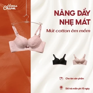 Áo lót không gọng Venus Charm phối ren nâng ngực tạo khe quyến rũ 8139