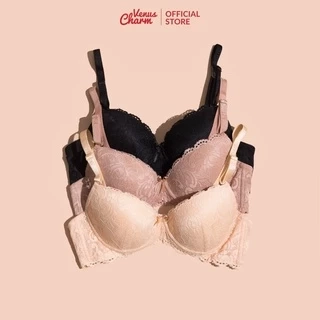 Áo lót nữ Venus Charm KG xanh ren đệm mỏng có gọng