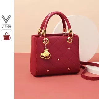 Túi đeo chéo nữ Just Star dễ thương thời trang nữ sang trọng tinh tế có khoá kéo charm gấu 172633A
