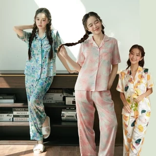 VIBES Đồ bộ Pijama dài Lụa Latin Piglet x Cloudy x Jardin Long Py Set