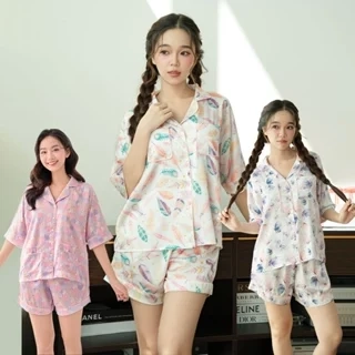 VIBES Pijama ngắn phom cánh dơi Lụa cao cấp Clara Py Set