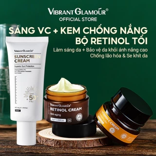 Bộ Dưỡng trắng + Chống lão hóa + Chống nắng VIBRANT GLAMOUR Bảo vệ và Phục hồi da Sáng tối 3PCS