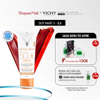 Kem chống nắng giảm thâm nám SPF50 Vichy Capital Soleil UVB+UVA Anti DarkSpot 3in1 50ml