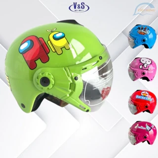 Nón Bảo Hiểm Trẻ Em Có Kính Dành Cho Bé Từ 2 - 5 tuổi - V&S Helmet - Siêu nhân - Among US - Kitty - VS103KS