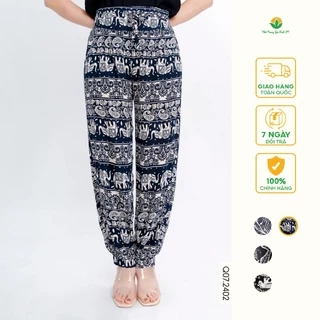 Quần lanh nữ dài thổ cẩm alibaba thời trang Việt Thắng - Q07.2402