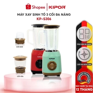 Máy xay sinh tố KIPOR KP-S306 - Tặng kèm 3 cối 0,2L, 0,5L, 1,5L - Tự ngắt chống quá tải - Bảo hành tại nhà 12 tháng