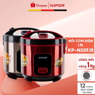 Nồi cơm điện KIPOR KP-N55918-1.8L-Lòng nồi niêu chống dính CERAMIC chống trầy xước dầy 3mm-Bảo hành tại nhà 12 tháng