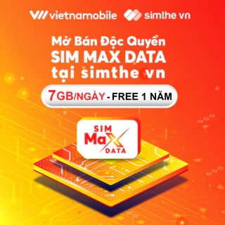 Sim 4G Vietnamobile Data 7GB/Ngày (210GB/Tháng) + Miễn Phí Gọi Nội Mạng. Trọn Gói 12 Tháng Không Nạp Tiền