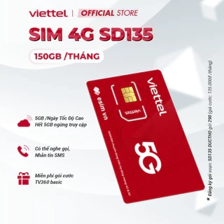 Sim 4G Viettel SD70 - SD90 - SD125Z - SD135 Data 6GB/Ngày -180GB/Tháng Tốc Độ Cao MAX Băng Thông Toàn Quốc. Từ 70K/Tháng