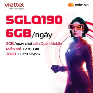 SIM 5G VIETTEL 5GLQ190 - 5GLQ210 Data 8GB/Ngày (240GB/Tháng). Tốc Độ Cao 5G MAX Băng Thông Dùng Toàn Quốc. Chỉ Từ 190k/T