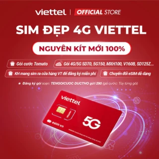 Sim Viettel 4G Tomato Nguyên KIT Mới 100% - Đăng Ký Chính Chủ Qua MYVIETTEL. ĐK SD90, 5G150N, 5G160B, MXH120