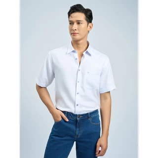 Sơmi ngắn tay lai ngang VIETTIEN SMART CASUAL vải sợi tre phom regular VT00000055