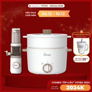 Combo Tiện Ích 1 Máy Ép Trái Cây 120W, 1 Nồi Lẩu Điện Siêu Tốc Công Suất 1000W