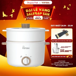 Nồi lẩu điện siêu tốc Vifiba chính hãng - nồi điện đa năng - công suất 1000W - dung Tích 3L
