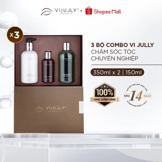 Bộ sản phẩm: Dầu Gội Bưởi , Kem Xả Dừa và Tinh dầu bưởi VIJULLY Cao Cấp