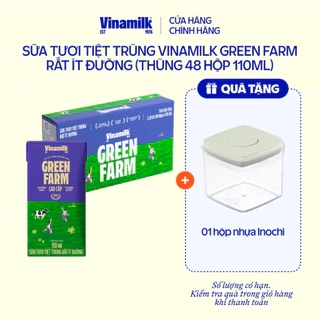 Thùng 48 hộp Tươi Tiệt Trùng Vinamilk Green Farm rất ít đường 110ml